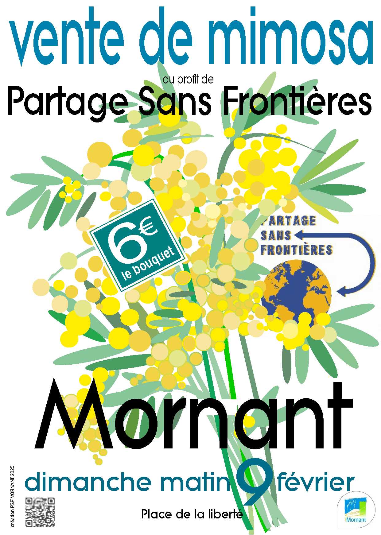 Vente de mimosa à Mornant le 9 février 2025